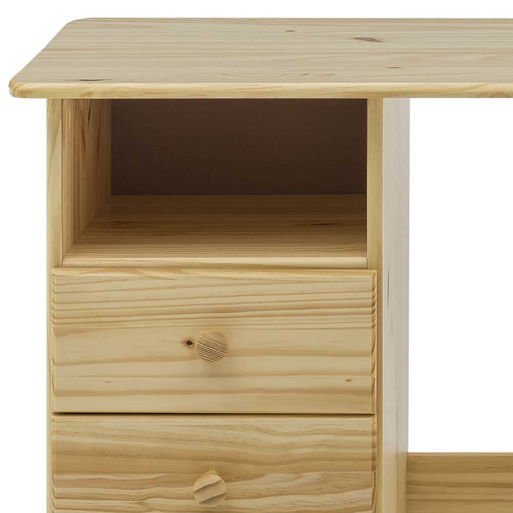 Klassischer Holz Schreibtisch aus Kiefer Massivholz - Gomeria