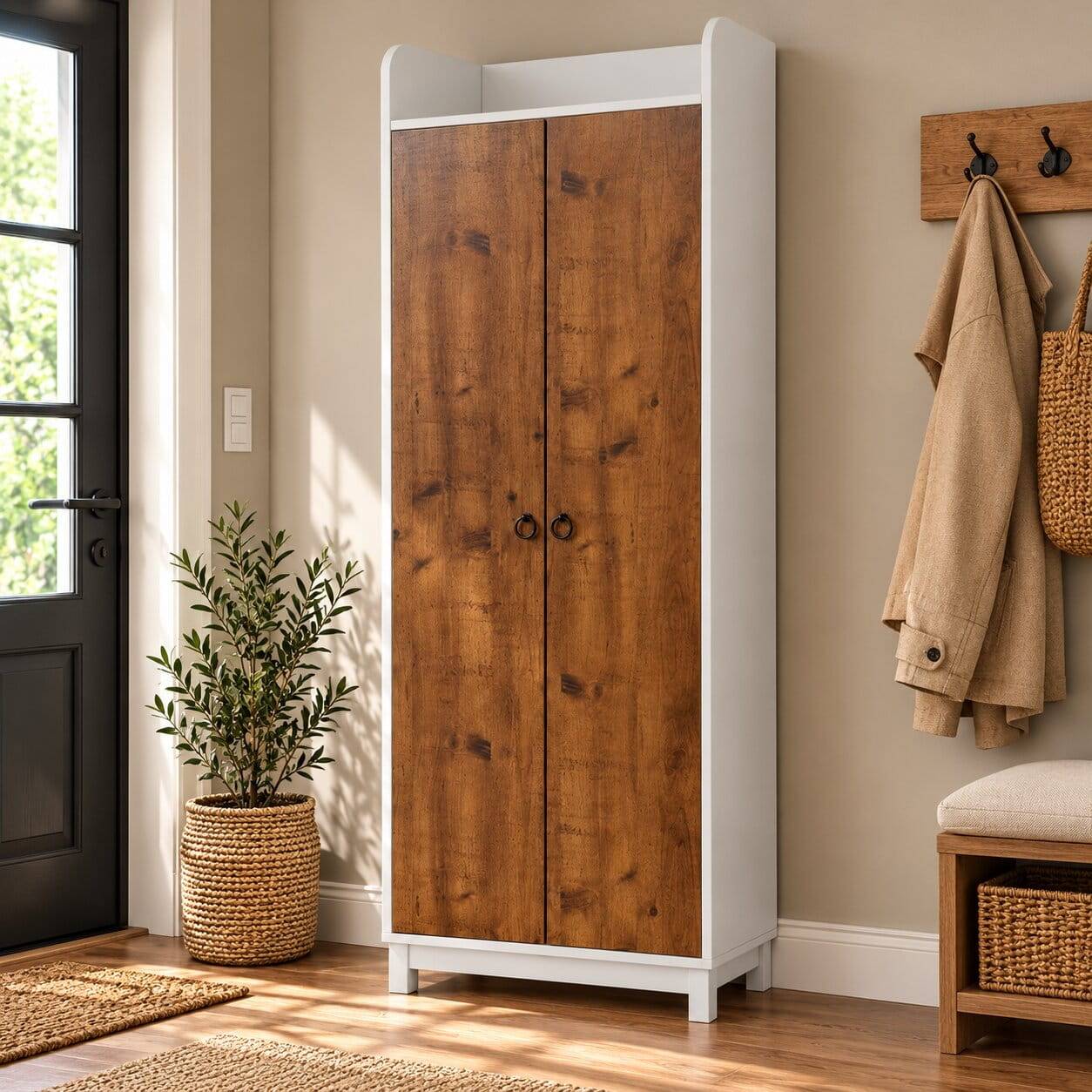 62x180x50 Landhaus Dielenschrank 2-türig - Zeymon