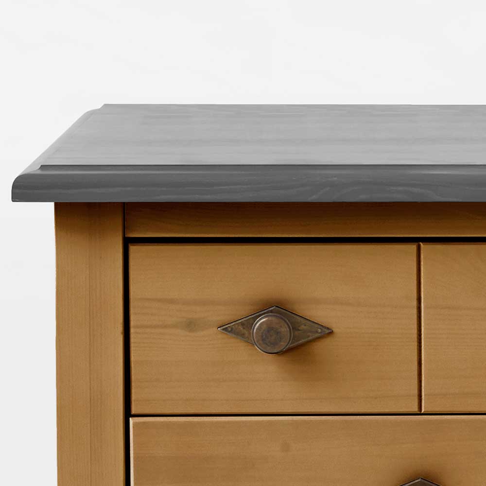 102x79x35 Landhaus Kommode Tisch mit vier Schubladen - Eshelas