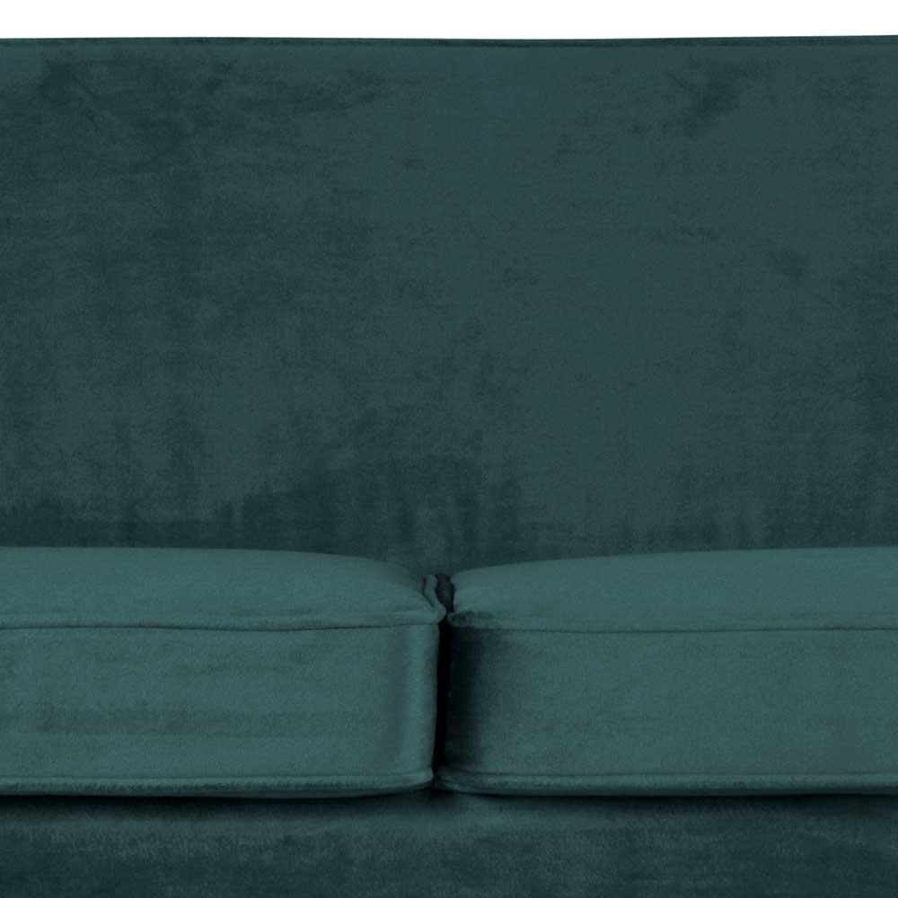 2,5er Wohnzimmercouch in Petrol Blau & Schwarz - Jerry