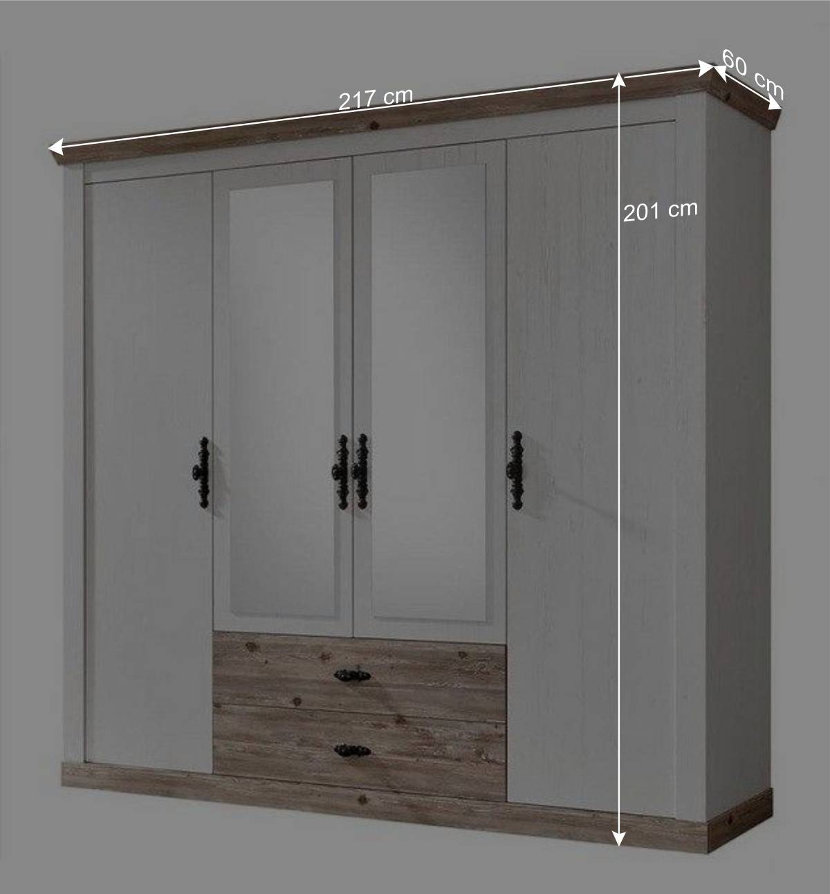 Schlafzimmermöbel mit Bett 140x200 - Nedita (vierteilig)