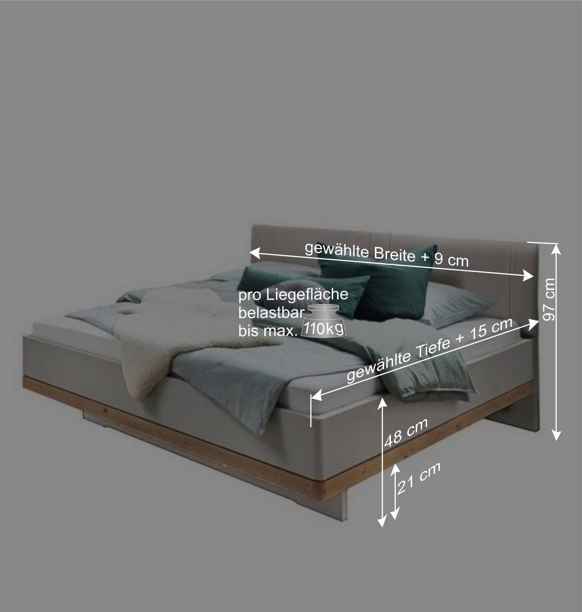 Moderne Design Bettanlage mit Kunstleder - Crascanu (dreiteilig)