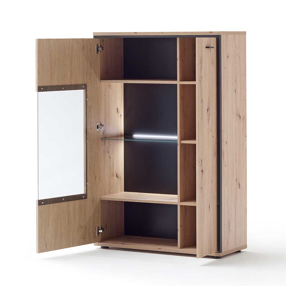 TV Anbauwand in Eicheoptik - Nikdus (vierteilig)