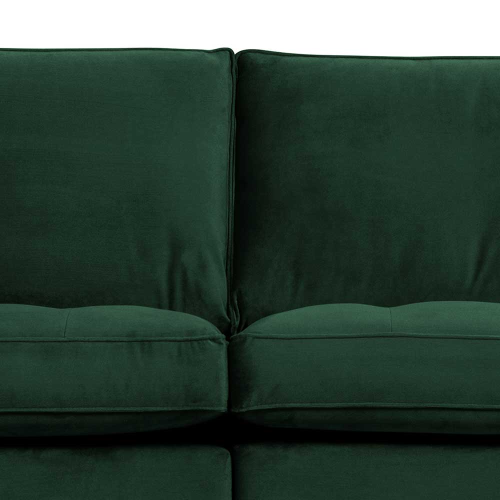 Grüne Couch mit Samtbezug fürs Wohnzimmer - Distroit