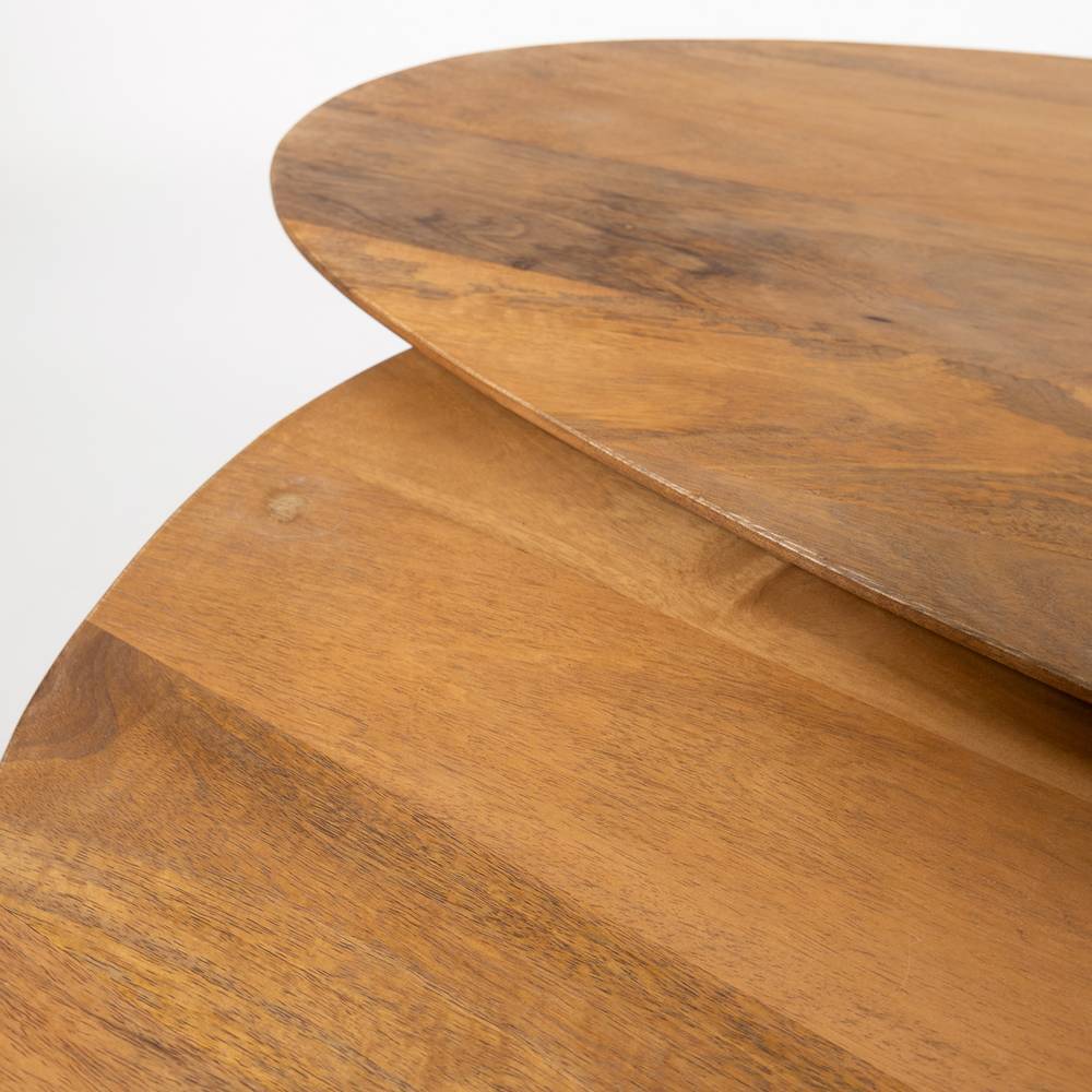 Natürliche Mangoholz-Maserung der zwei Wohnzimmertisch-Platten – Dress