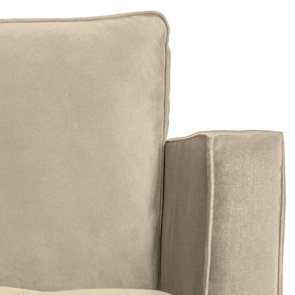 Polstersessel Rückenlehne und Armlehne in Khaki Samt mit Nahtdetails – Afeiro