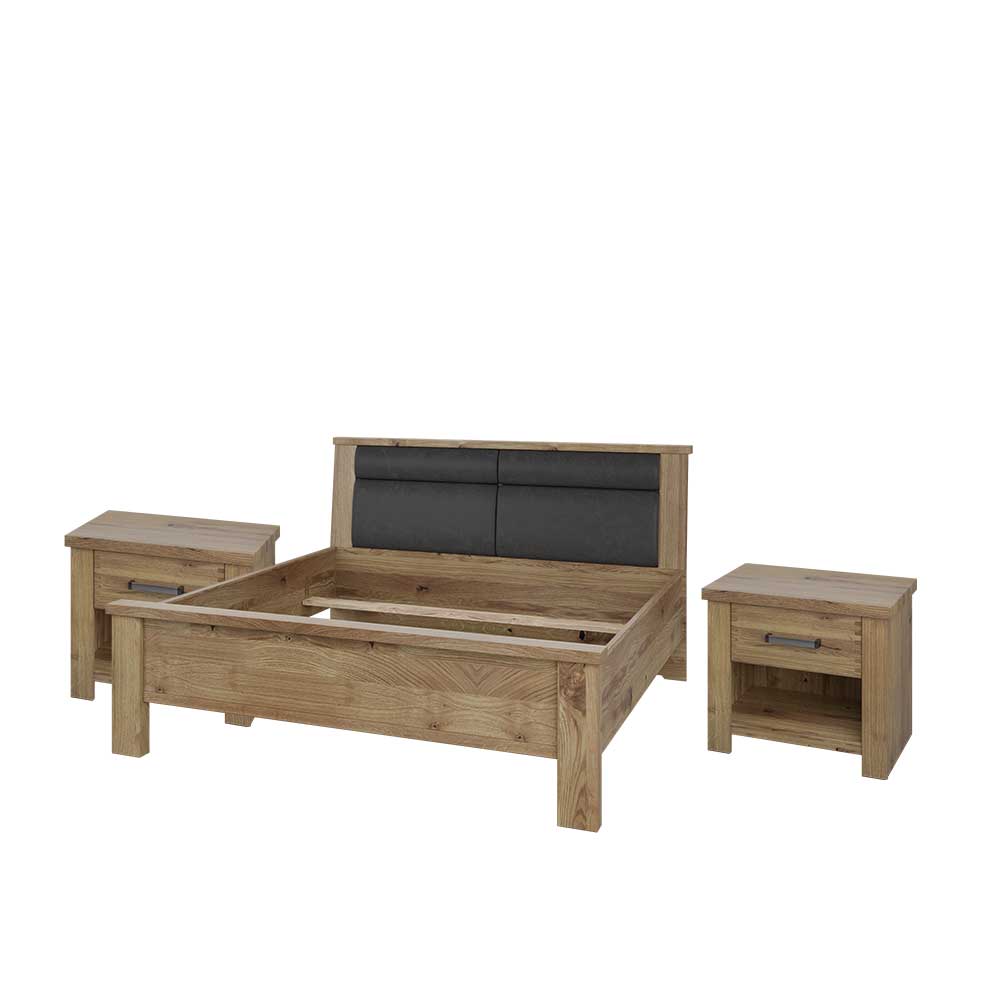 Doppelbett aus Asteiche teilmassiv - Riostar