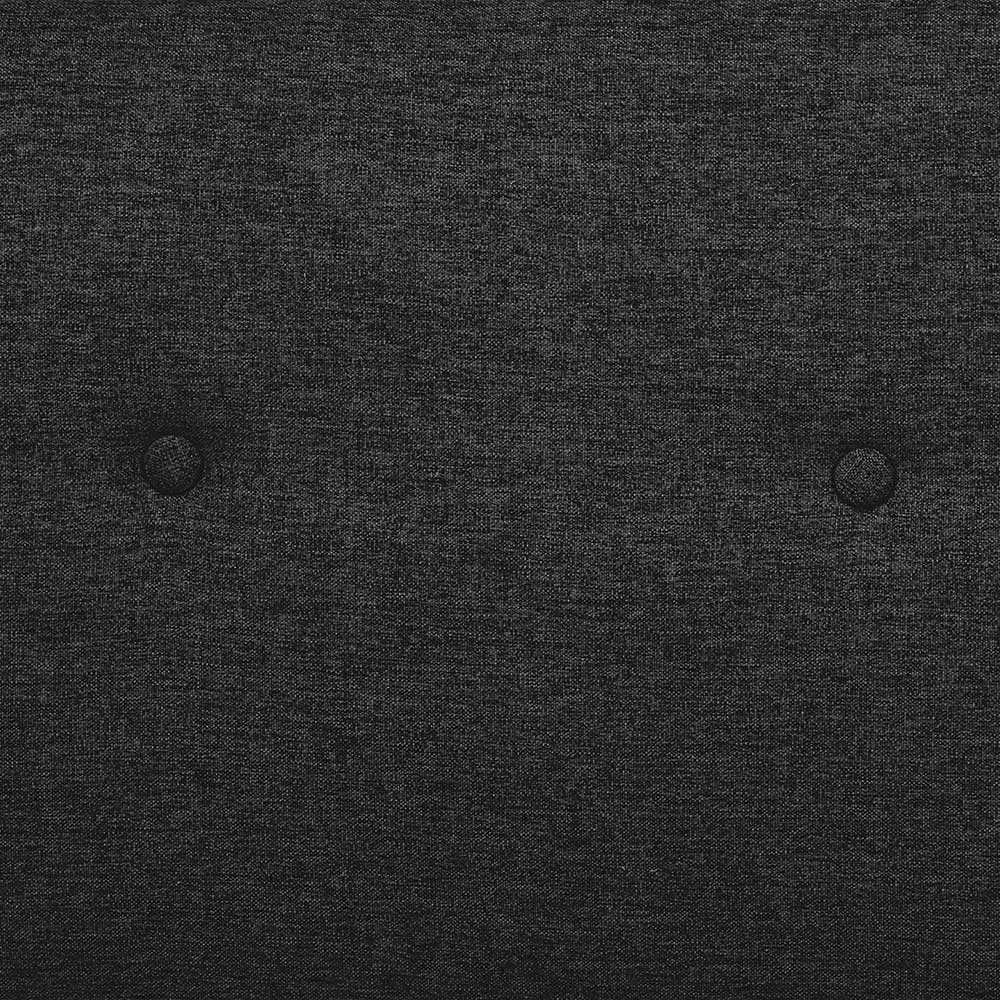 Schwarze Stoffpolsterung mit Knopfheftung eines skandinavischen Schlafsofas – Adamu