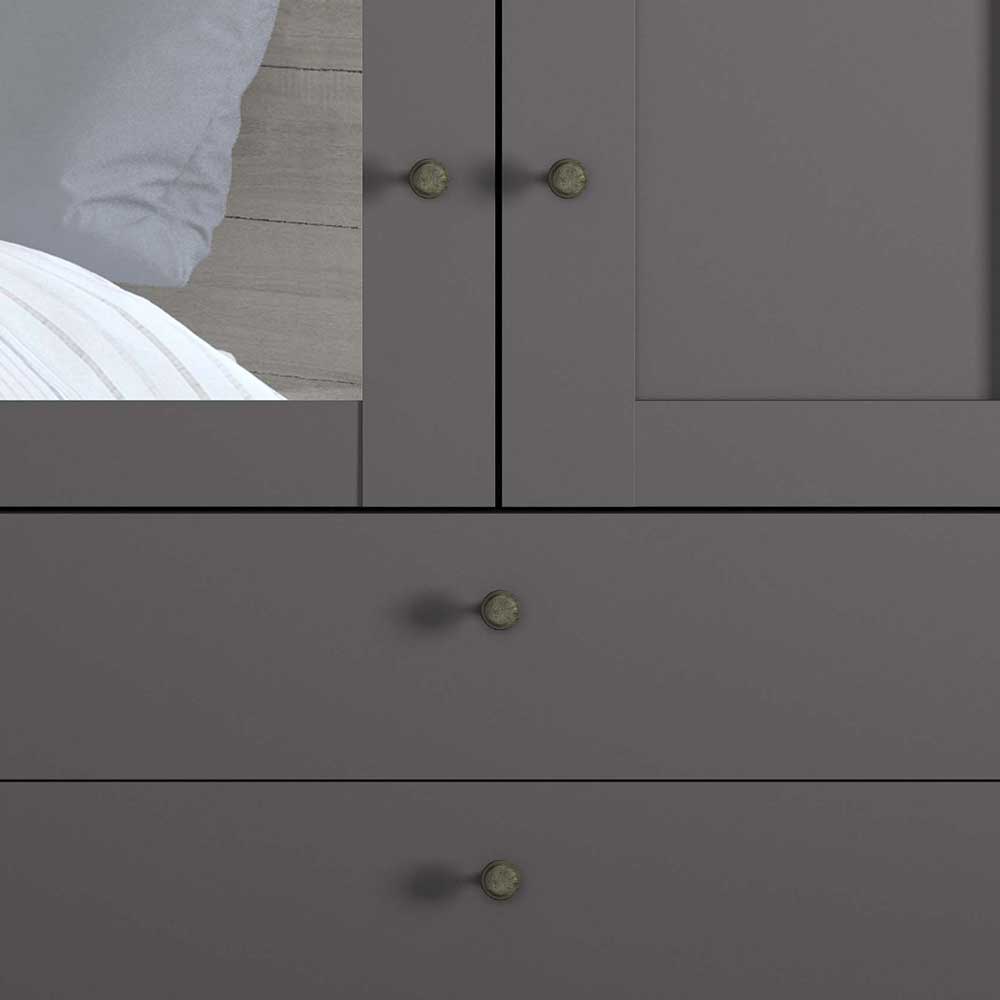 2-türiger Kleiderschrank in Dunkelgrau foliert - Mataram