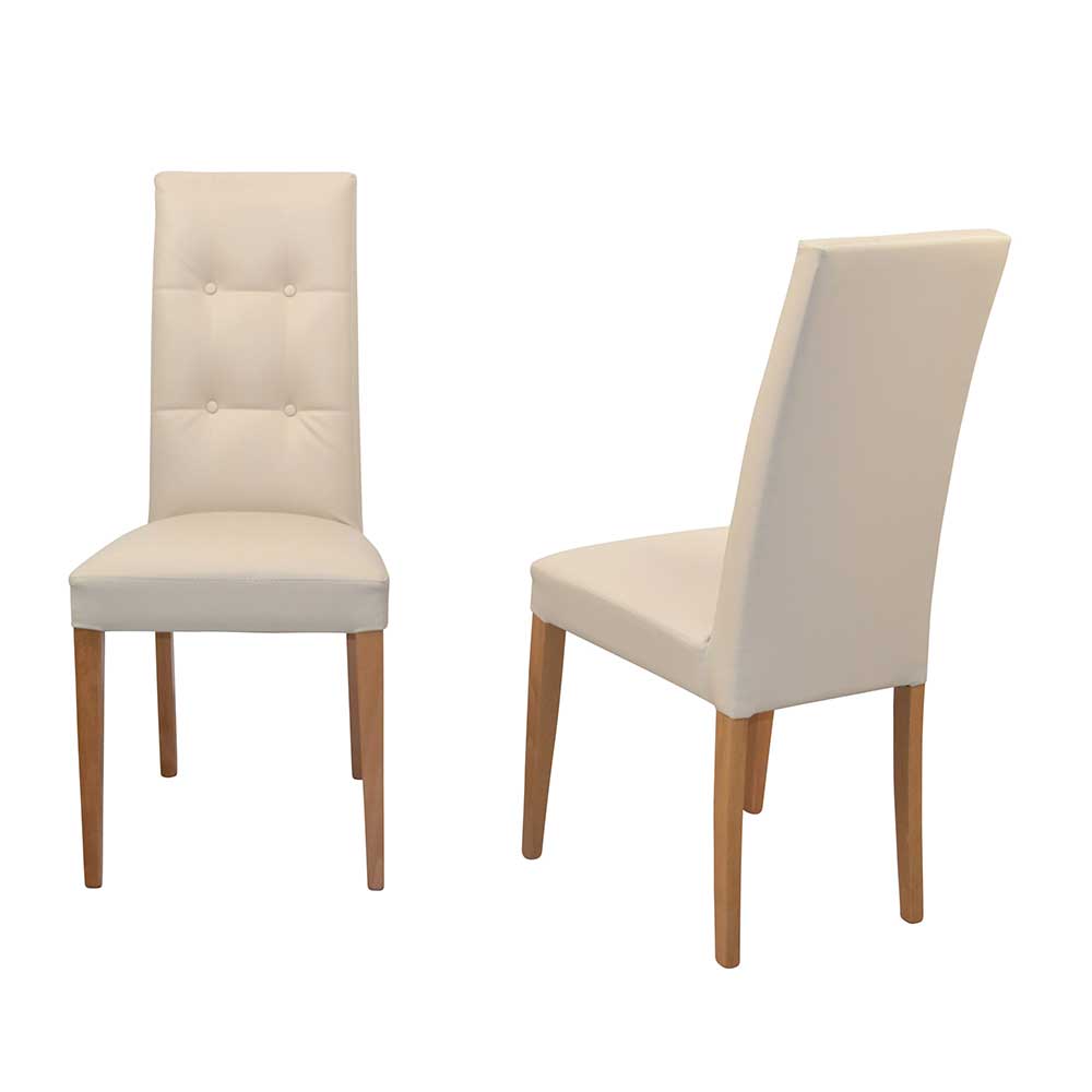 Kunstleder Polsterstühle in Beige - Boners (2er Set)