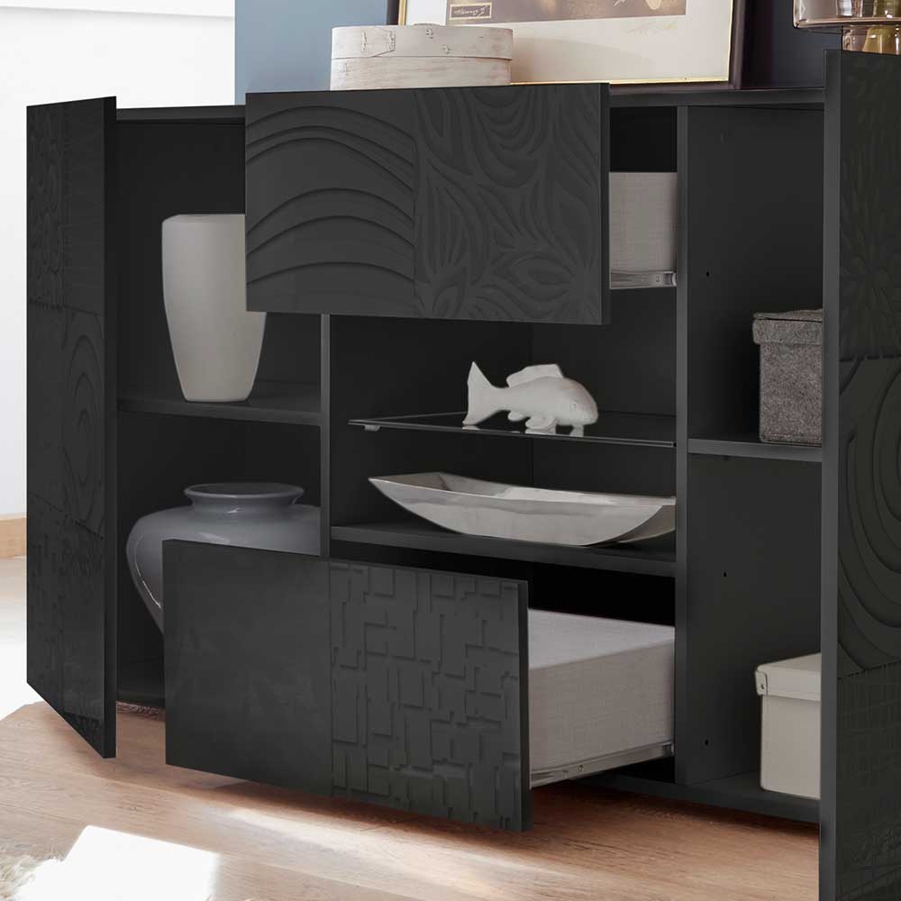 Sideboard in Anthrazit glänzend lackiert - Ipatal I