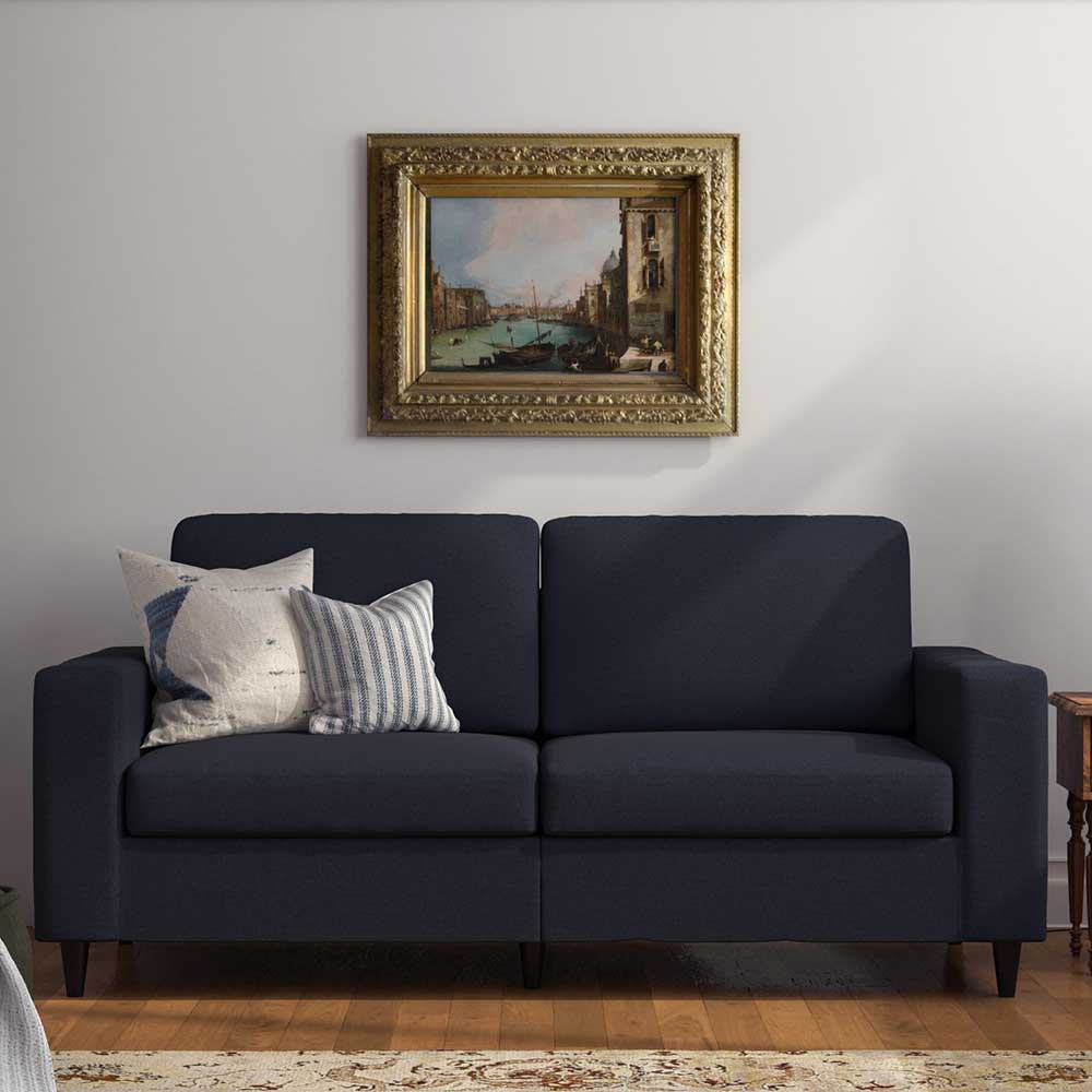 Blaues Retrosofa 190 cm breit - Camiri