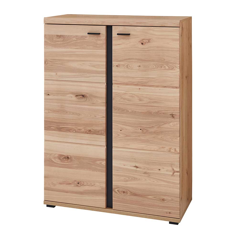 Geschlossener Ordnerschrank frontal mit teilmassiven Holztüren – Emly