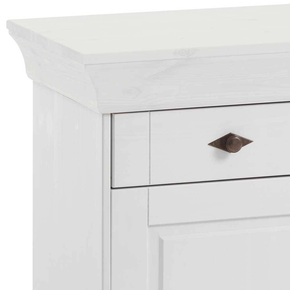 Massives Kiefer Sideboard Satumare in Weiß