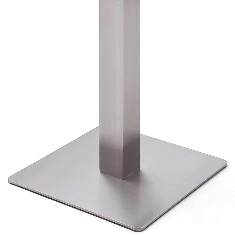 Design Stehtisch mit Glas Keramik in Braun Langton & Edelstahl Säulengestell