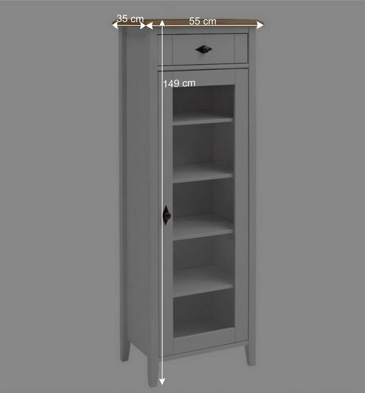 Badschrank mit Glastür im Landhausstil - Sibiuta