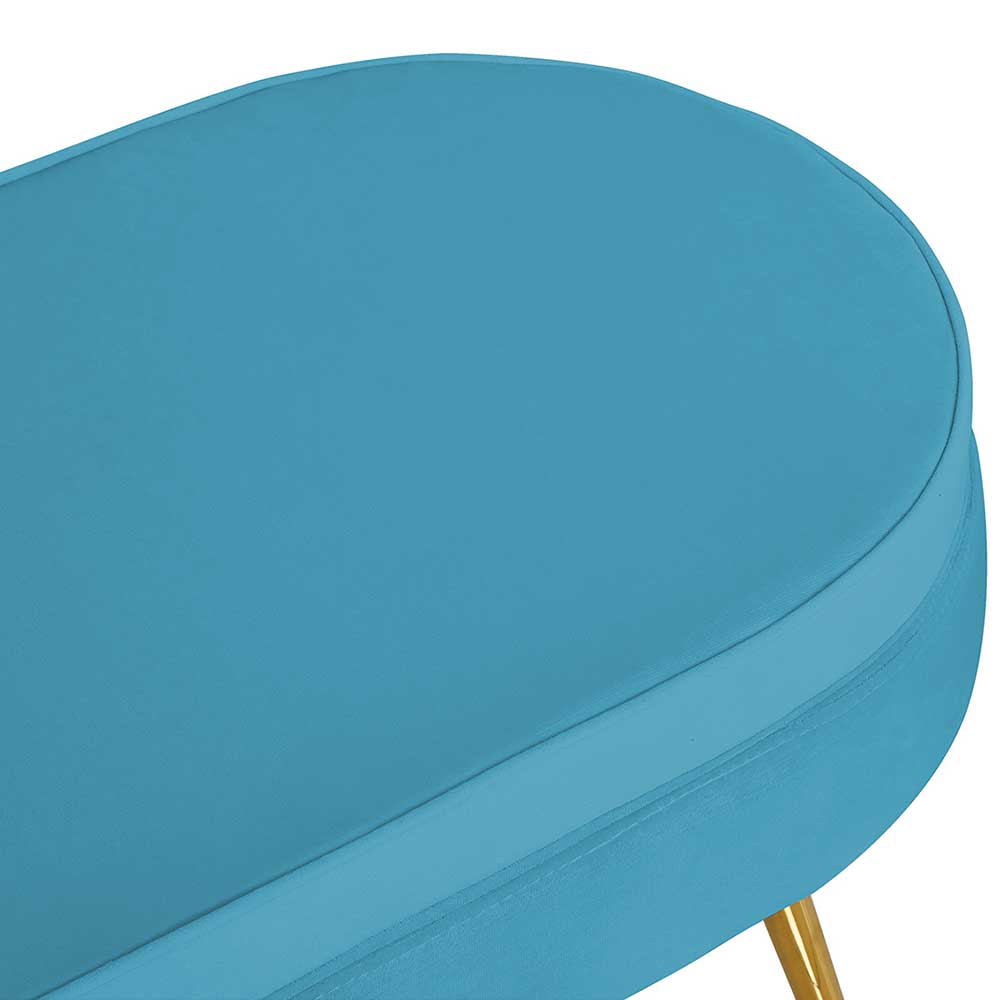 99x40x44 Polsterhocker in Blau & Gold - Dolores