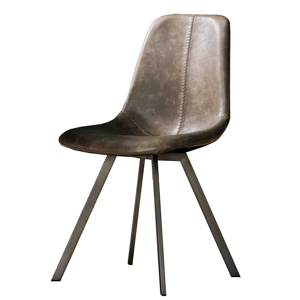 Kunstleder Schalenstühle in Taupe - Winary (4er Set)