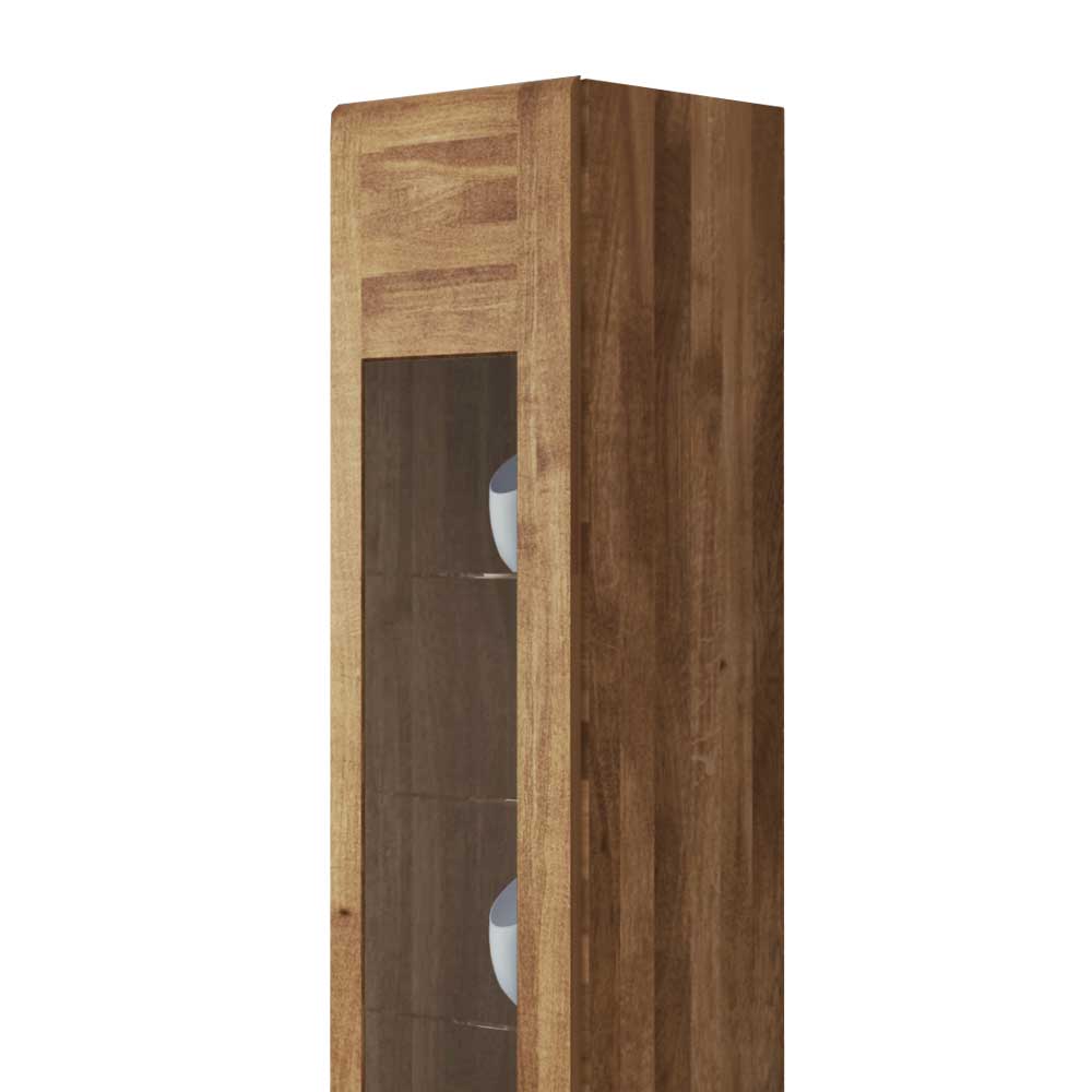 Vitrine Vaskov aus Wildeiche Massivholz
