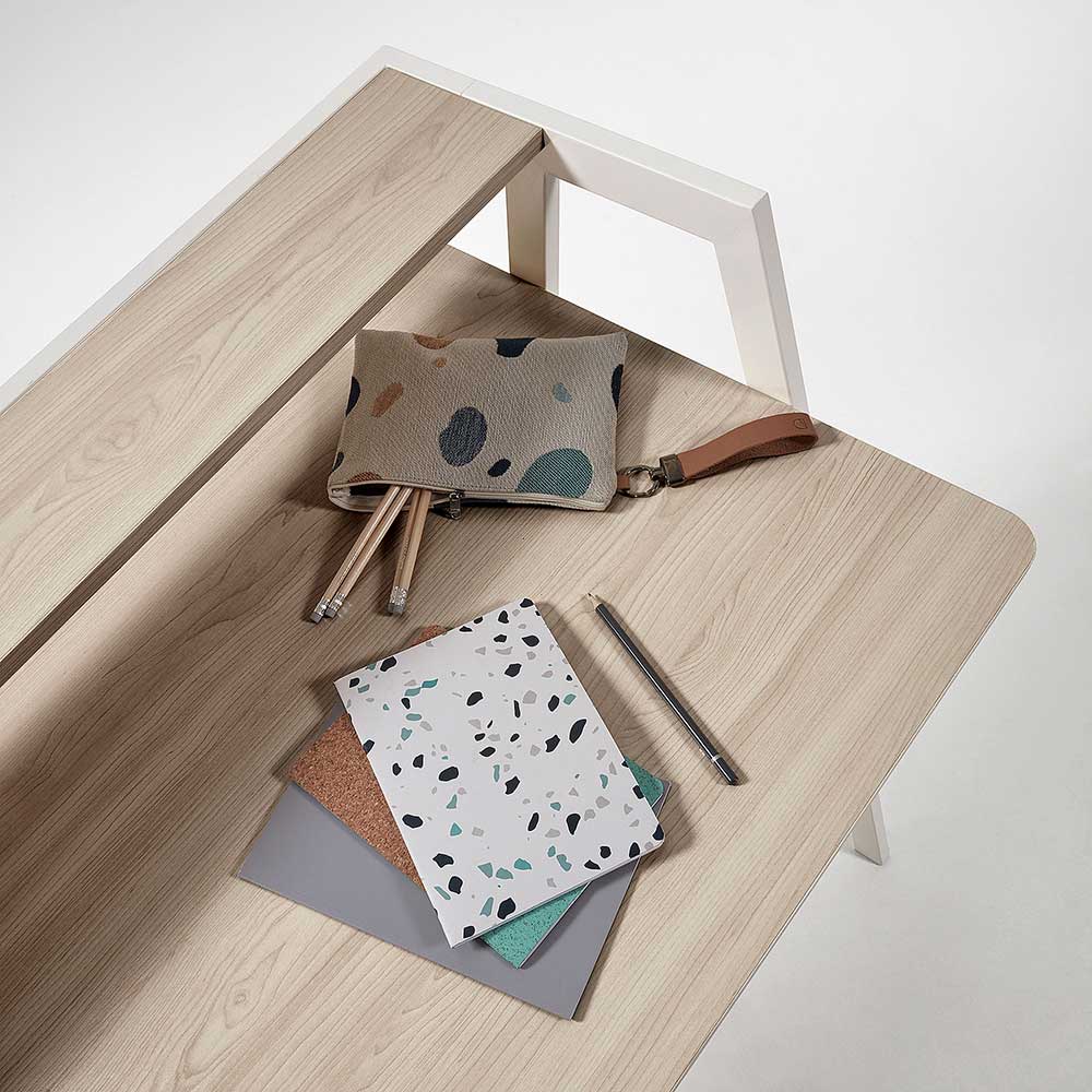 115x91x60 Skandi Schreibtisch mit Aufsatz - Shining