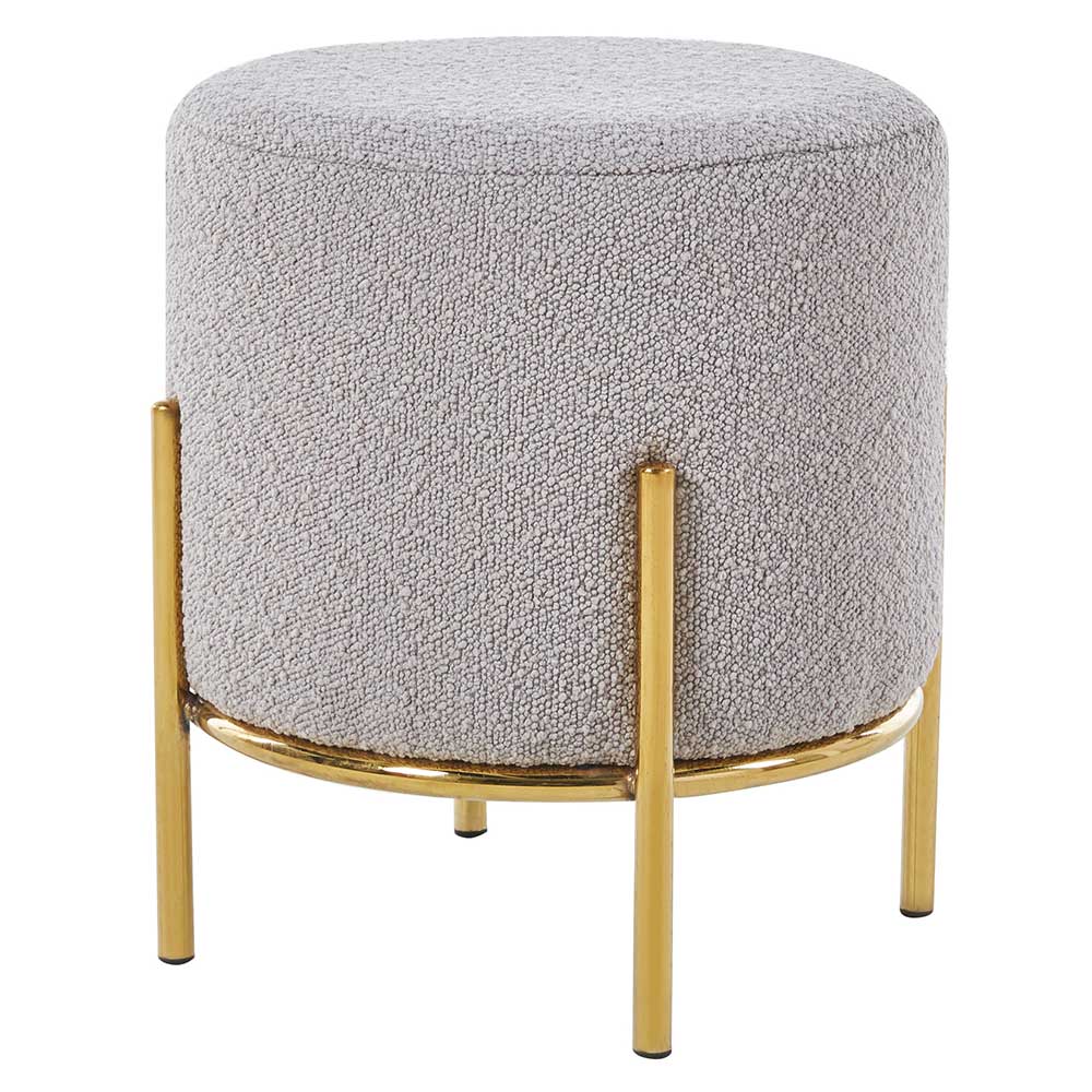 Eleganter Hocker aus Boucle Taupe - Tessina