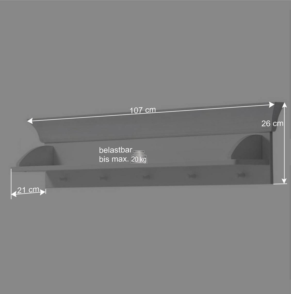Weiß lackiertes Wandboard aus Kiefernholz - Satumare