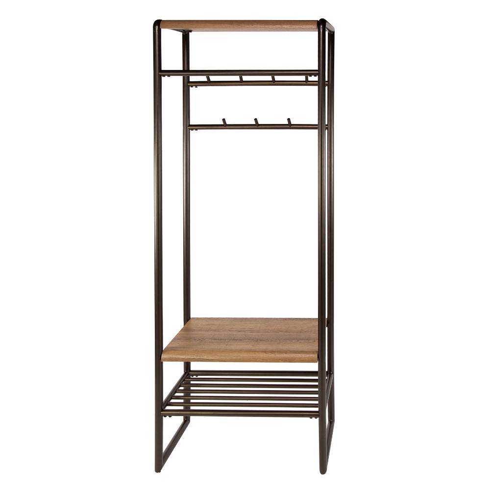 Stilvolle Standgarderobe im Industry Chic Design mit Ablagen und Haken für den Flur – Oysta