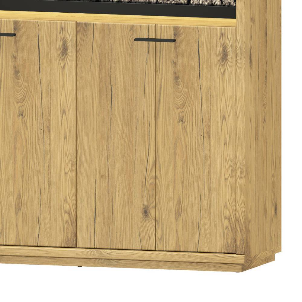 Highboard Vitrine aus Wildeiche Massivholz - Friburgo
