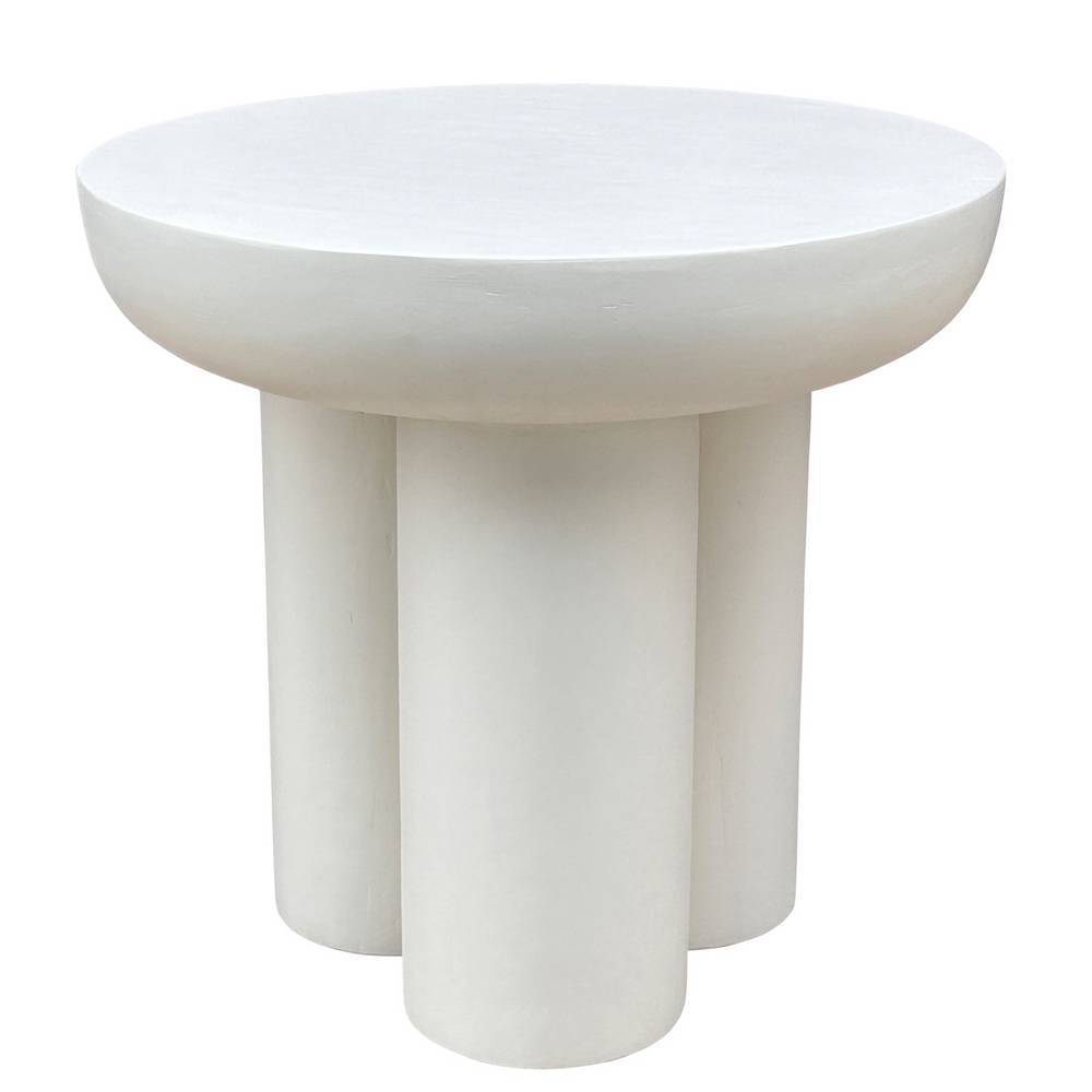Scandi Chic Design-Beistelltisch in Naturweiß - Usilvea