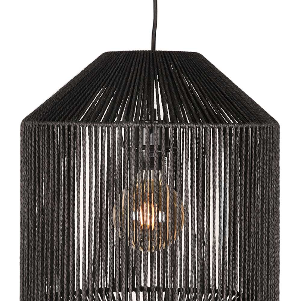 Schwarze Hängelampe aus Jute - Pandau