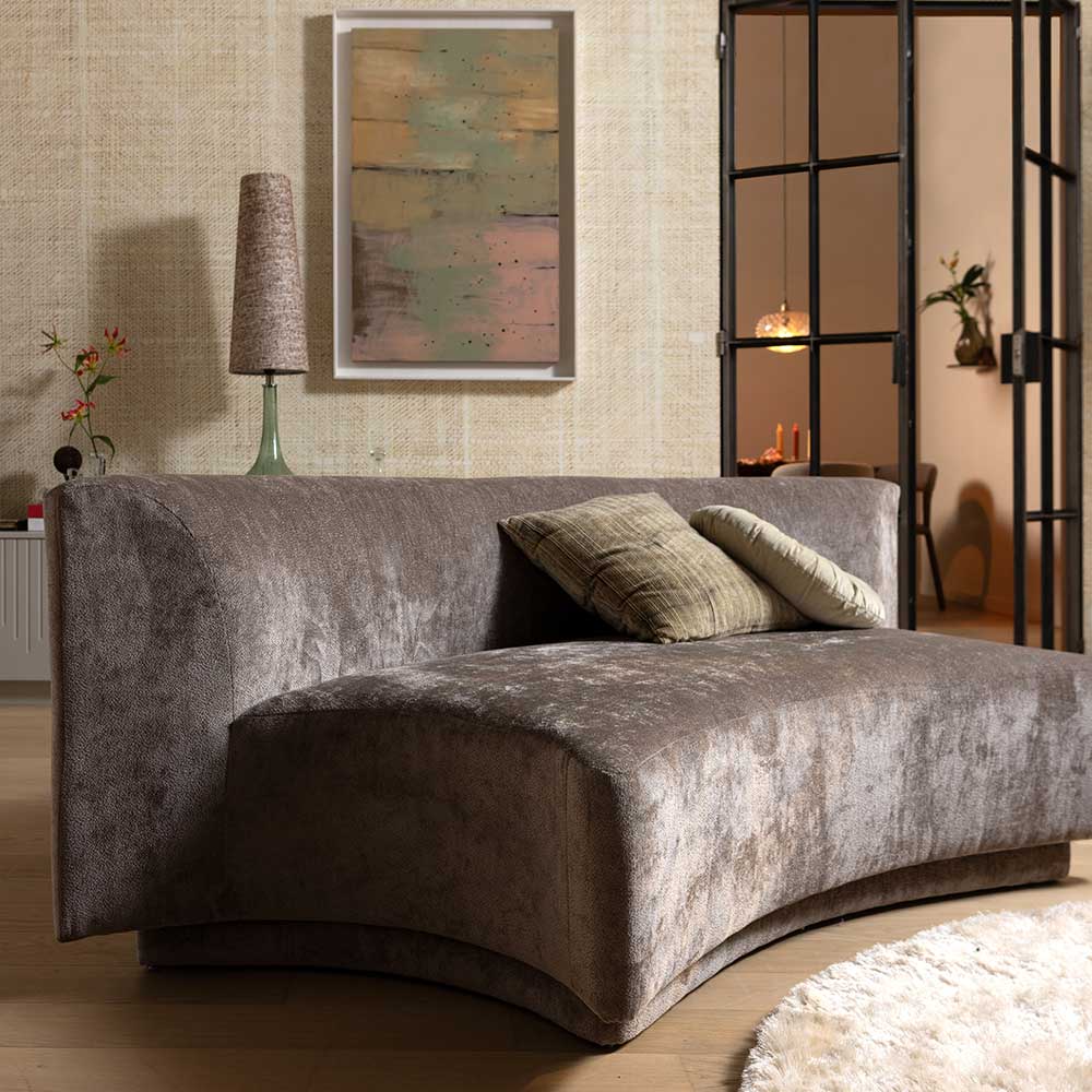 Zweisitzer Sofa in Taupe Chenille - Fridelia