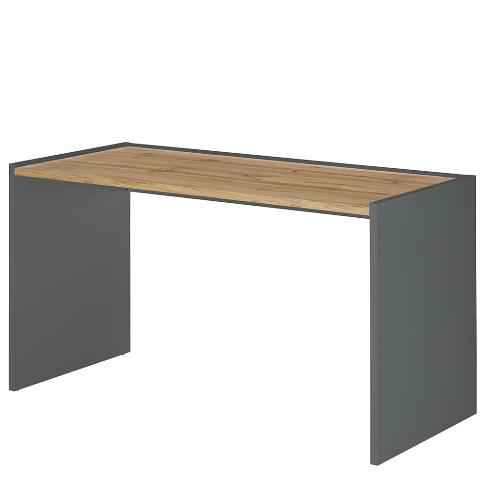 143x63 cm Schreibtisch in Wildeiche Optik & Anthrazit - Ahilav