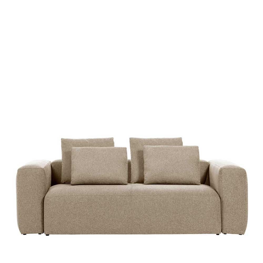 Chenille Wohnzimmersofa in Beige - Crenada