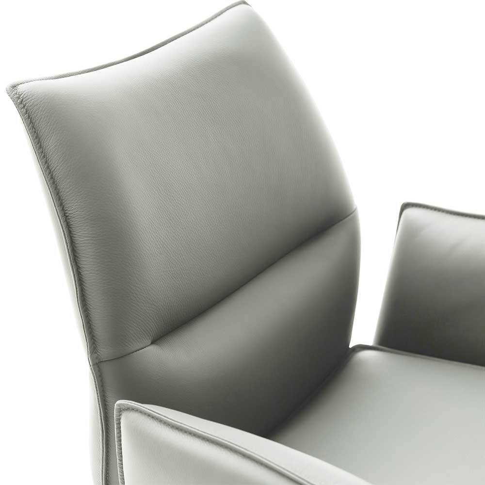 Taschenfederkern Drehstuhl mit Leder - Fakt (2er Set)