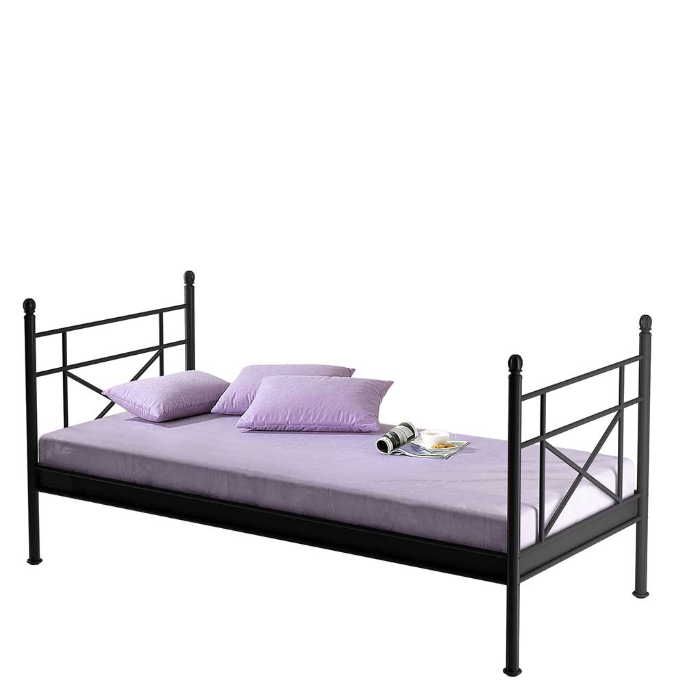 Schwarzes Metallbett 90x200 - Meena