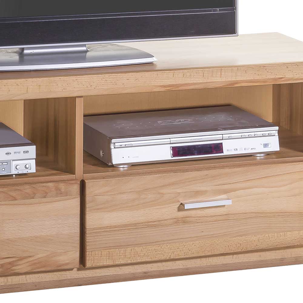 Kernbuche TV Möbel Detail mit Holzauszug und Ablagefach für DVD-Player – Uhelia