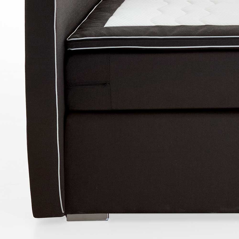 Schwarzes Design-Boxspringbett mit LED - Lubema