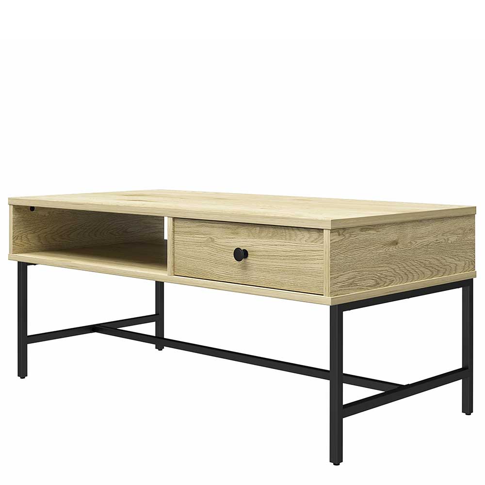 Skandi Sofatisch mit Schublade und Fach - Black