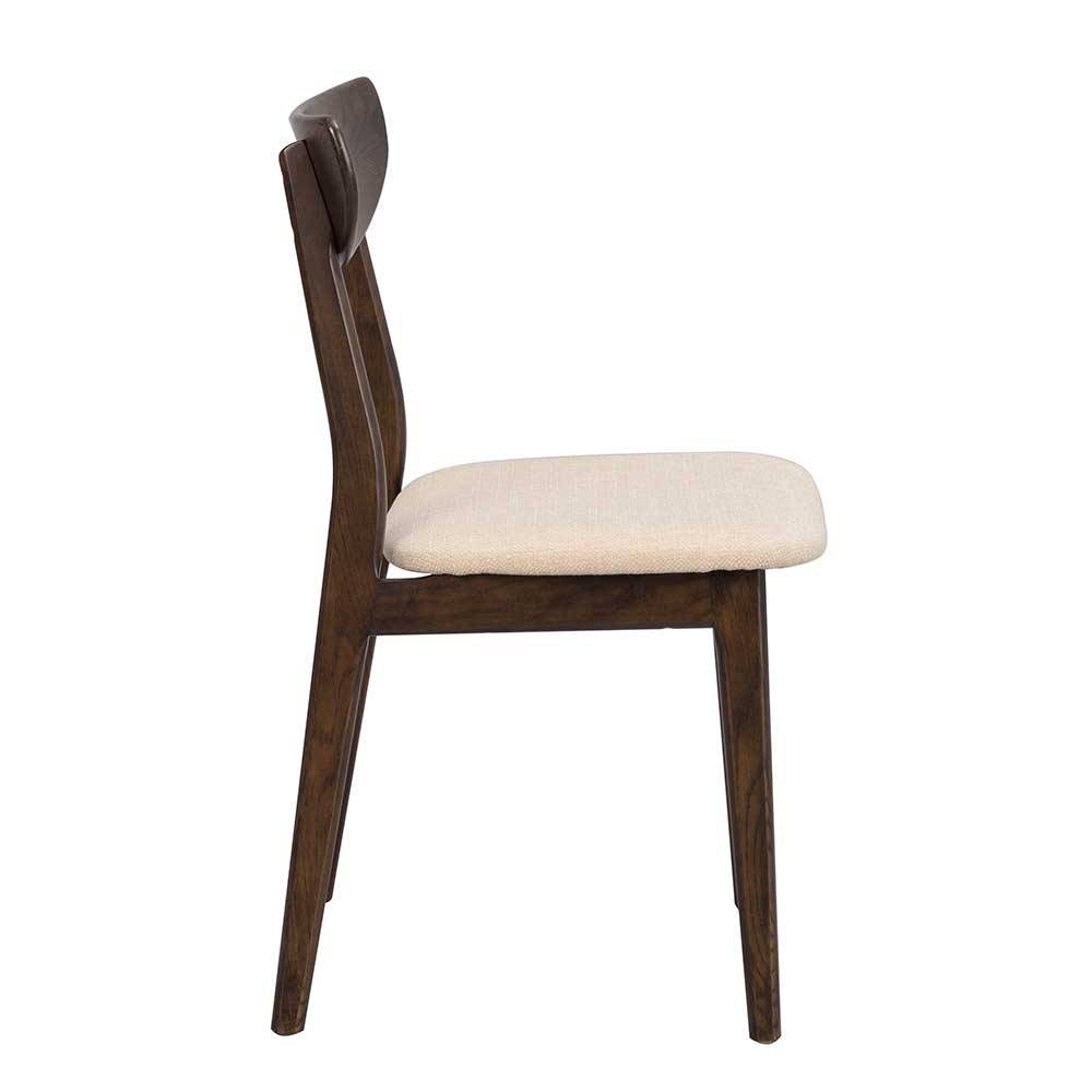 Dunkler Holzstuhl mit Sitz Beige - Italo (2er Set)