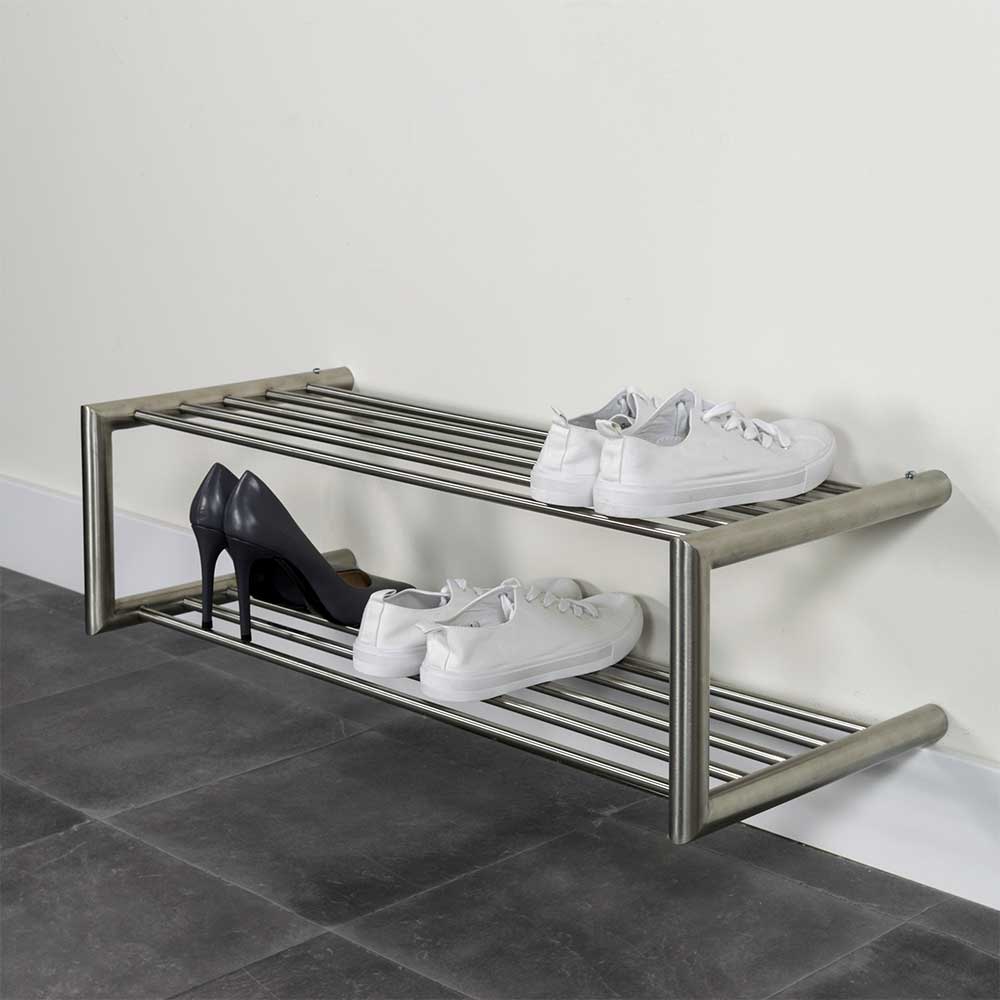 Schuhregal für die Wandmontage aus Edelstahl - Sipano