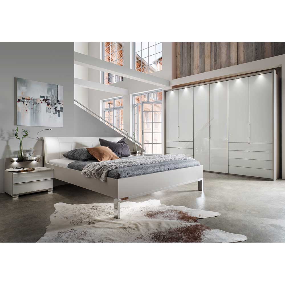 Set Doppelbett & Schrank - Nino (vierteilig)