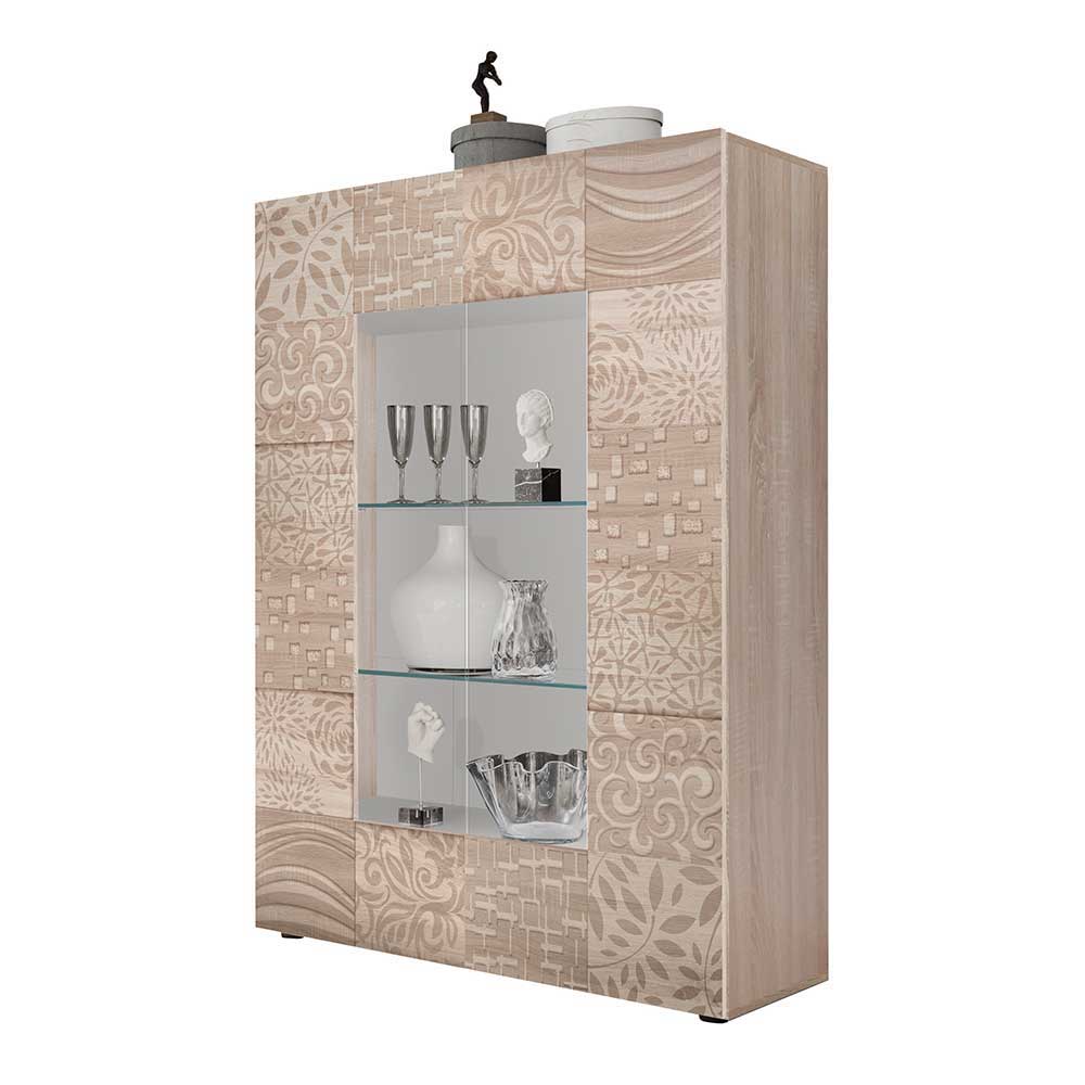 121x166x42 cm Vitrine mit Muster Print Front - Bielvas