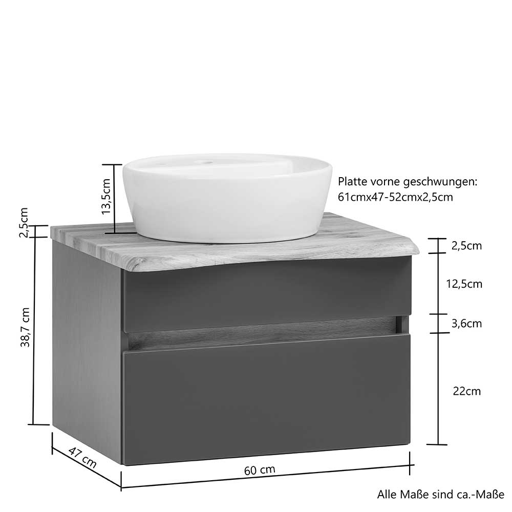 Kleines Badmöbel Set Angebot - Drumias (dreiteilig)