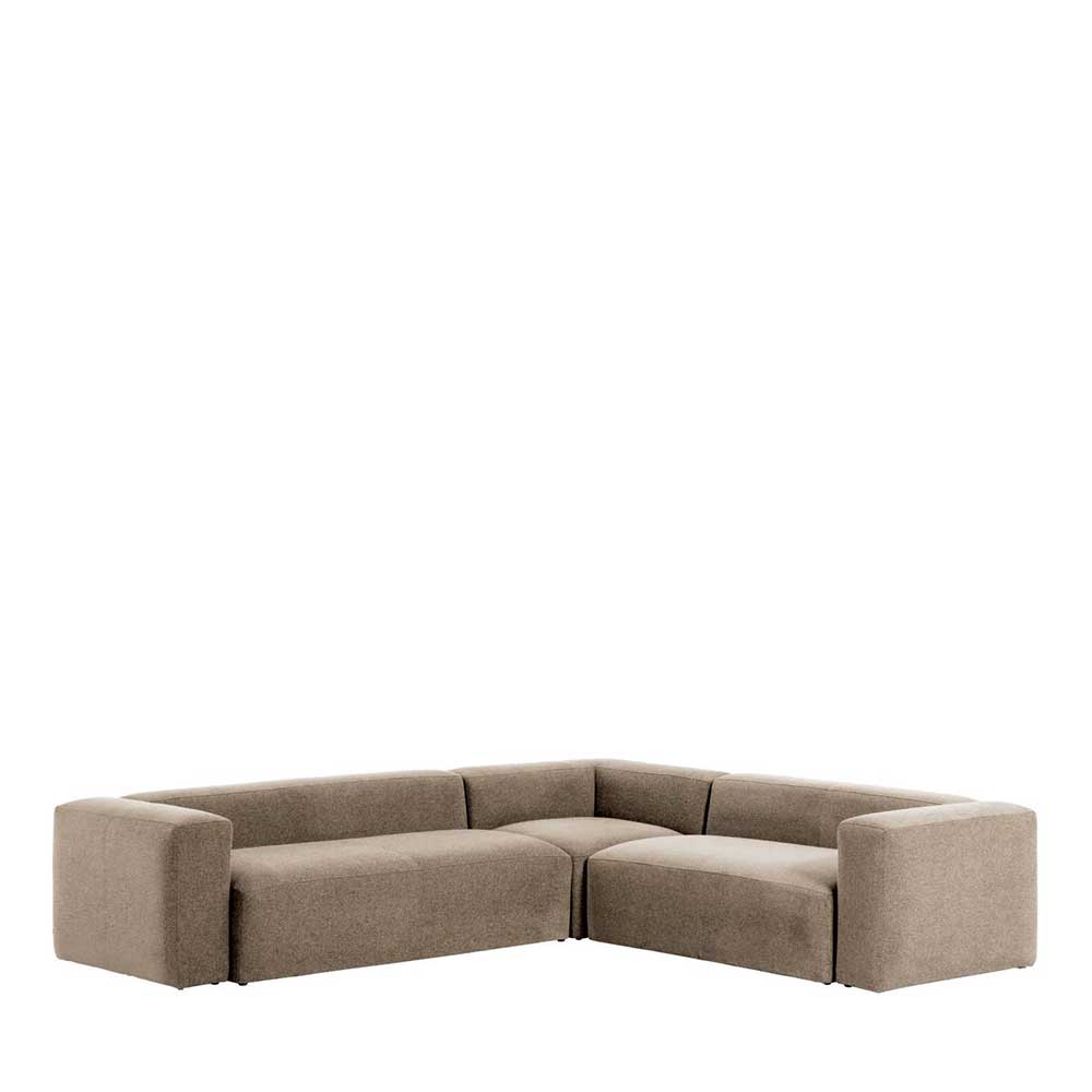 320x290 Eckcouch mit Armlehnen aus Chenille in Beige - Jenaro