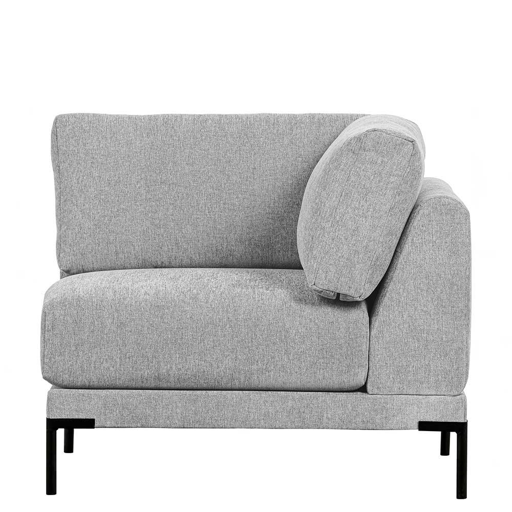 Eckelement für modulares Sofa in Hellgrau seitlich gesehen – Horedion