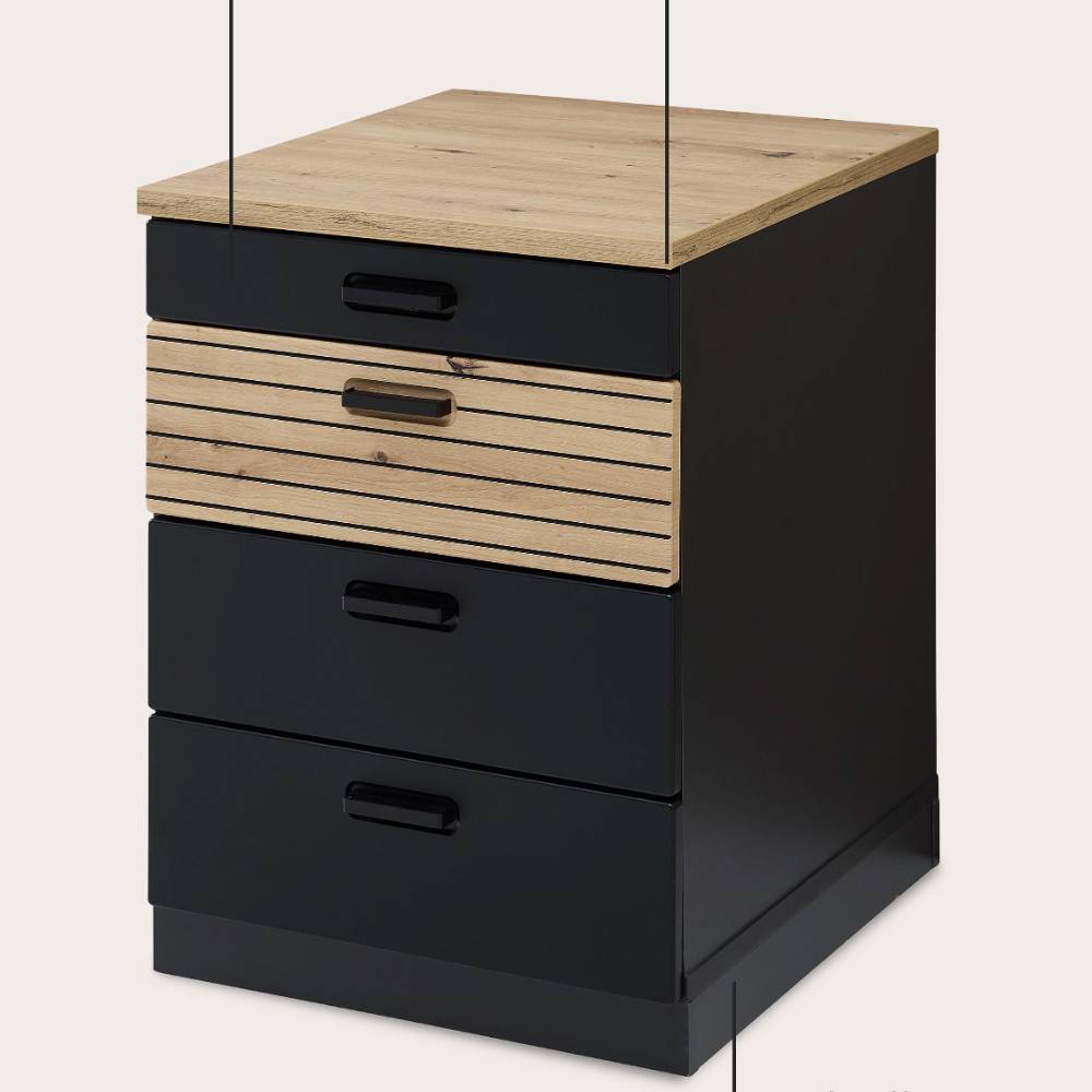 Schreibtisch Rollcontainer in Schwarz - Arama