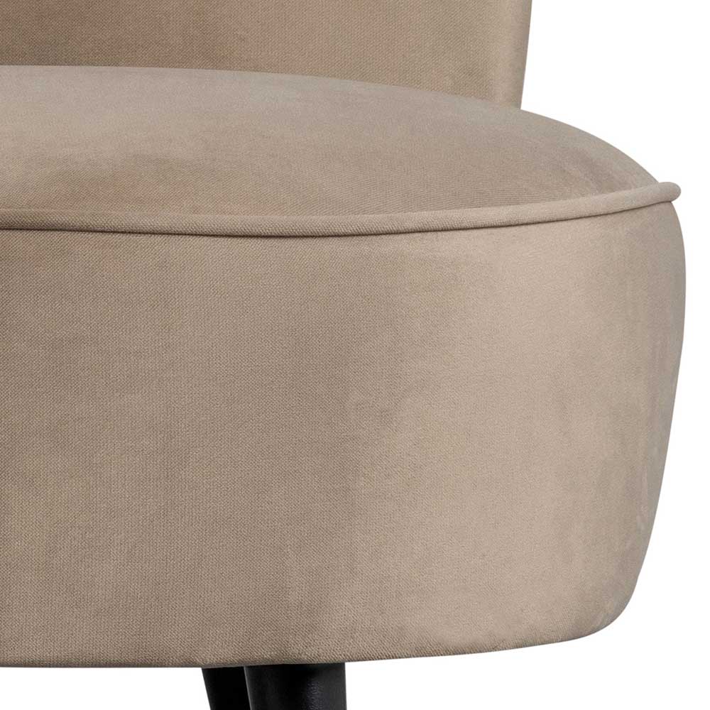 Design Sessel in Khaki Samtbezug - Griffina