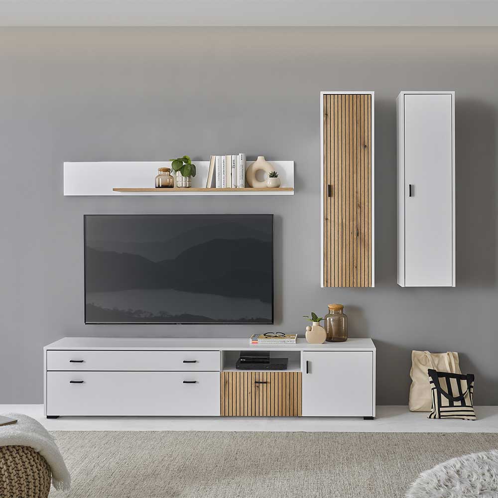 Wohnzimmerschrank Kombi modern - Nenaloro (vierteilig)