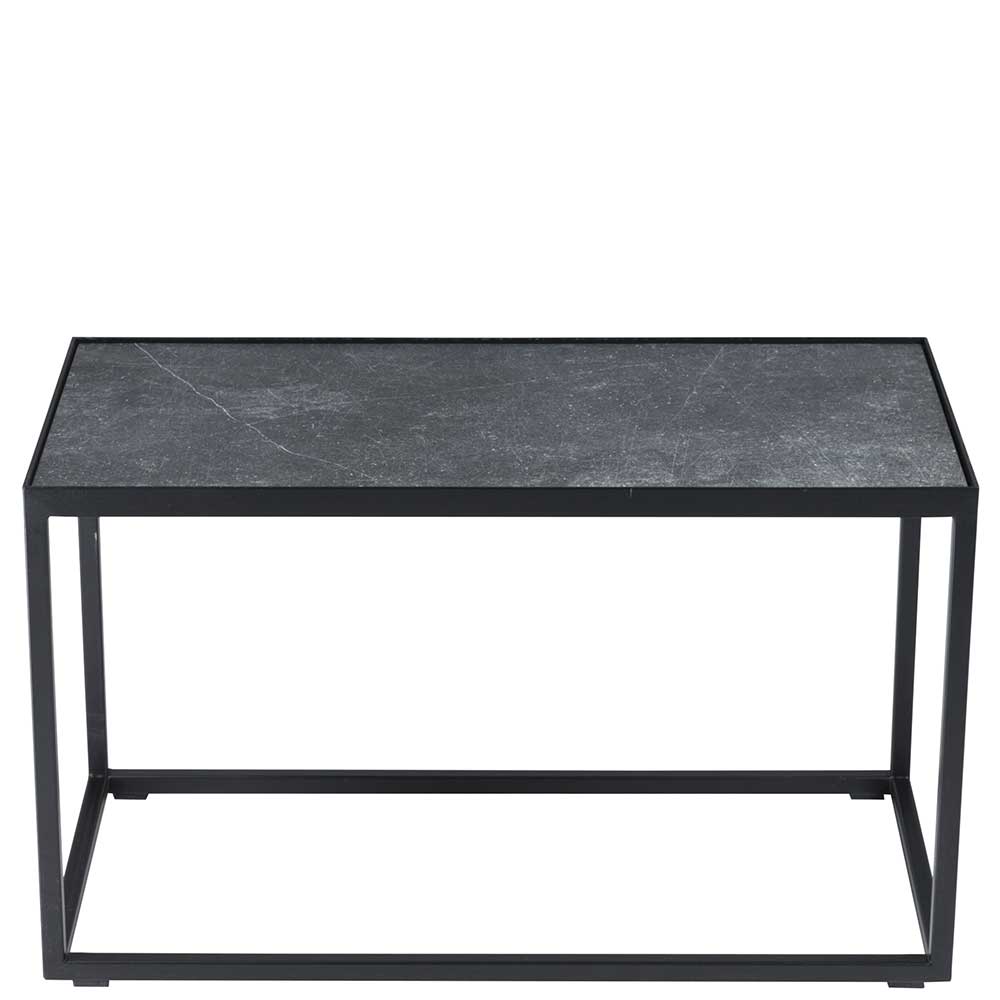 60x40x60 Sofatisch mit Steinplatte in Grau - Abeille