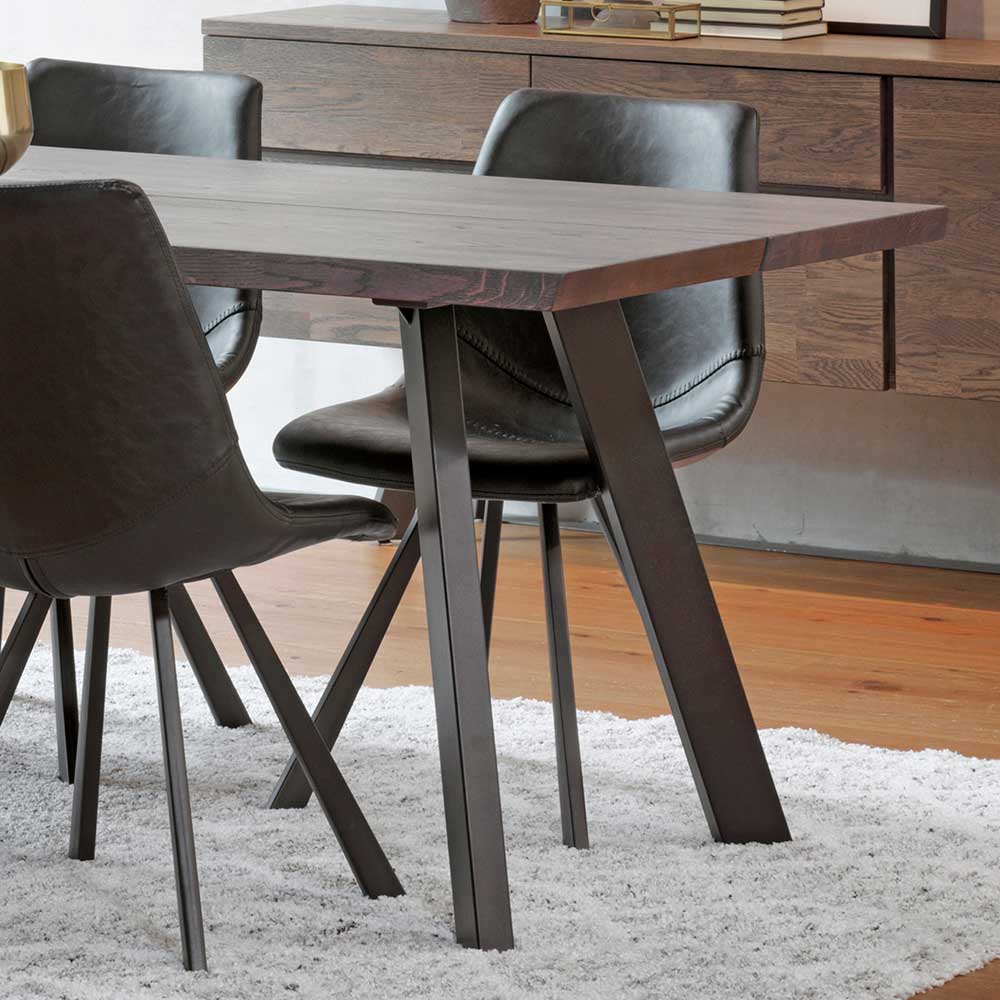 Loft Sitzgruppe für 6 Personen Namac mit Tisch in Eiche Rauchfarben (siebenteilig)